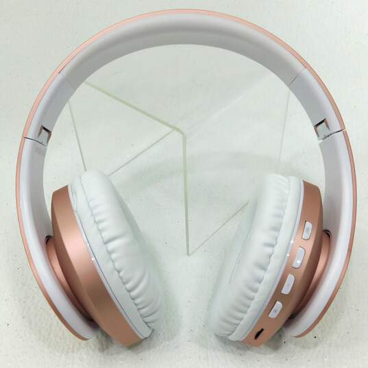 Headphones TUINYO Wireless Over Ear Bluetooth Built-in Microphone Pink/White image number 2