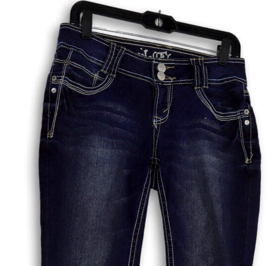 Womens Blue Medium Wash Pockets Regular Fit Denim Bootcut Jeans Size 5 image number 3