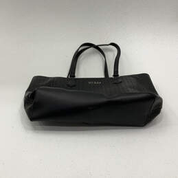 Womens Black Leather Signature Print Double Handle Shoulder Bag alternative image