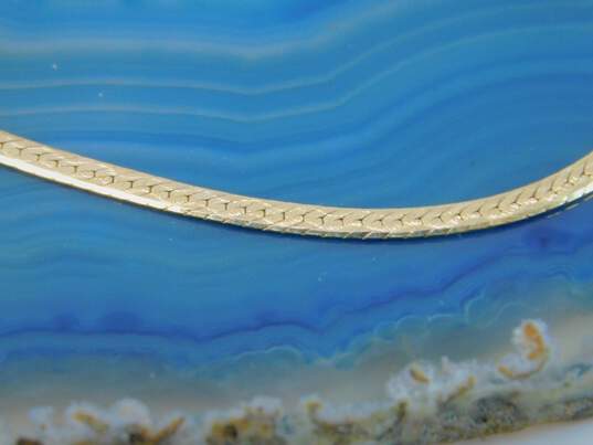 14K Yellow Gold Squiggle Pattern Herringbone Chain Bracelet 1.5g image number 2