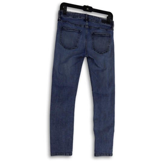 Womens Blue Denim Medium Wash Pockets Stretch Skinny Leg Jeans Size 2 image number 2