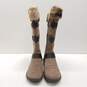 Born BOC Brown Leather Shearling Tall Buckle Zip Boots Women's Size 7.5 image number 4