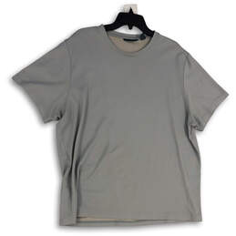 Mens Gray Crew Neck Short Sleeve Regular Fit Pullover T-Shirt Size X-Large