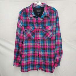 Pendleton WM's 100% Virgin Wool Blue & Pink Plaid Long Sleeve Shirt Size M