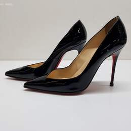 AUTHENTICATED Christian Louboutin Black Patent Leather Pumps Size 39.5 alternative image