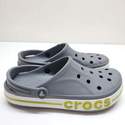 Crocs  Gray Green Logo Clogs Mules Size M10/W12 alternative image