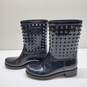 Valentino Garavani Rockstud Black Rubber Rain Boots Size 38 AUTHENTICATED image number 2