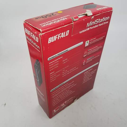 BUFFALO MiniStation TurboUSB 250GB Portable Hard Drive (HD-PF250U2/BK-US) - in original box - tested image number 6