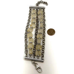 Designer Brighton Silver-Tone Crystal Cut Stone Multi Strand Chain Bracelet alternative image
