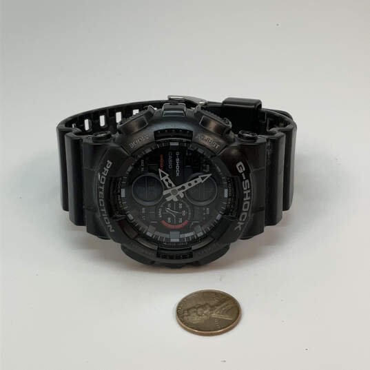 Designer Casio G-Shock GA-140 Black Round Dial Digital Analog Wristwatch image number 3