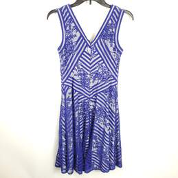 Tadashi Shoji Women Blue Lace Midi Dress Sz 2 alternative image
