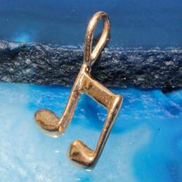 14K Yellow Gold Musical Note Pendant - 0.37g