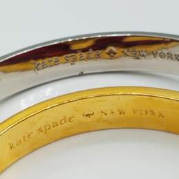 kate spade NY Gold | Silver Tone Bangles Bracelets < 7.5in Signed Engraved Assorted Lot alternative image