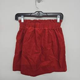 Red Corduroy Mini Skirt alternative image