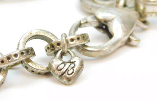 Brighton Designer Silver Tone Open Heart Charm On Bracelet 46.4g image number 5