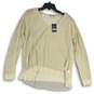 NWT Lucky Brand Womens Cream V-Neck Long Sleeve Pullover Sweater Large image number 1