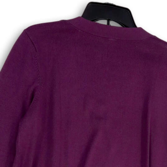 NWT Womens Purple Long Sleeve Open Front Cardigan Sweater Size Medium image number 4