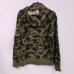 Mens Green Cotton Camouflage Long Sleeve Pullover Hoodie Size Large alternative image