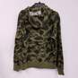 Mens Green Cotton Camouflage Long Sleeve Pullover Hoodie Size Large image number 2