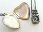 Romantic Oxidized 925 Sterling Silver Heart Locket & Prayer Box Pendant Necklaces 29.1g image number 5