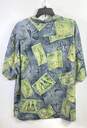 Tommy Bahama Women Blue All Over Print Button Up Shirt L image number 2