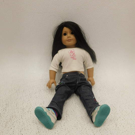 Pleasant Co American Girl Doll Black Hair Brown Eyes W/ Seans And White Shirt image number 1