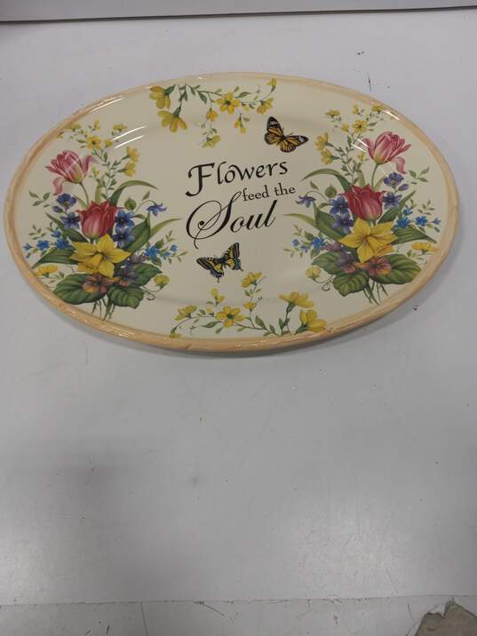 LILY CREEK "Flowers Feed The Soul"  COUNTRY GARDEN PLATTER IOB image number 4