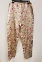 Womens Multicolor Floral Shawl Collar Long Sleeve 2-Piece Pajama Set Size S image number 5