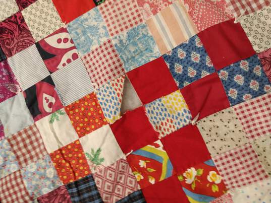 Handmade Multicolor Quilt Size 85"x65" image number 5