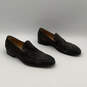 Mens 24-0719 Brown Suede Round Toe Stitched Slip-On Loafer Shoes Size 11 image number 2