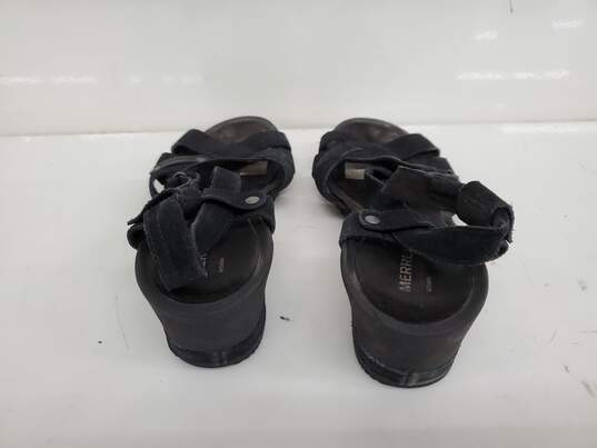 Merrell Black Suede Sandals Size 9 image number 5