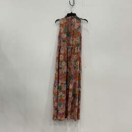 NWT Womens Multicolor Floral Print Split Neck Sleeveless Maxi Dress Size S alternative image