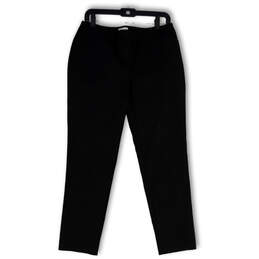 Womens Black Flat Front Stretch Pockets Regular Fit Ankle Pants Size 0.5