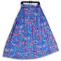 NWT Womens Pink Blue Floral Pleated Front Knot Maxi Skirt Size 12 image number 2