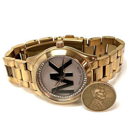 Designer Michael Kors Runway MK-3549 Gold-Tone Round Dial Analog Wristwatch alternative image