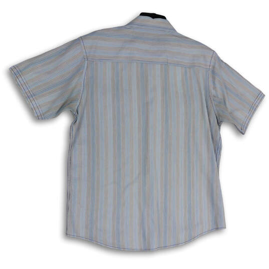 NWT Mens Multicolor Striped Short Sleeve Collared Button-Up Shirt Size XL image number 2