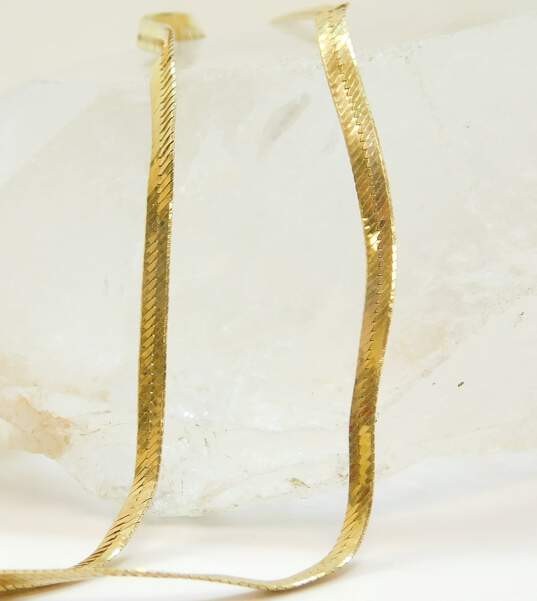 14K Yellow Gold Herringbone Chain Necklace 4.7g image number 3