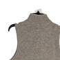 Womens Gray Knitted Mock Neck Sleeveless Full-Zip Vest Size S/P image number 4