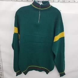 Benetton Green Half-Zip Pullover Sweater MN Sz 48