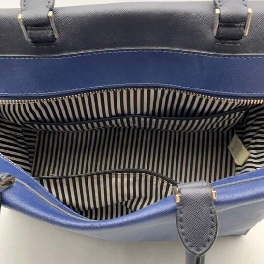 Kate Spade Womens White Blue Inner Pockets Double Top Handle Handbag Purse image number 4