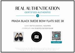 AUTHENTICATED WMNS PRADA SUEDE BOW FLATS EURO SIZE 38 alternative image