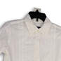 NWT Womens White Eyelet 3/4 Sleeve Button Front Knotted Blouse Top Size XSP image number 3