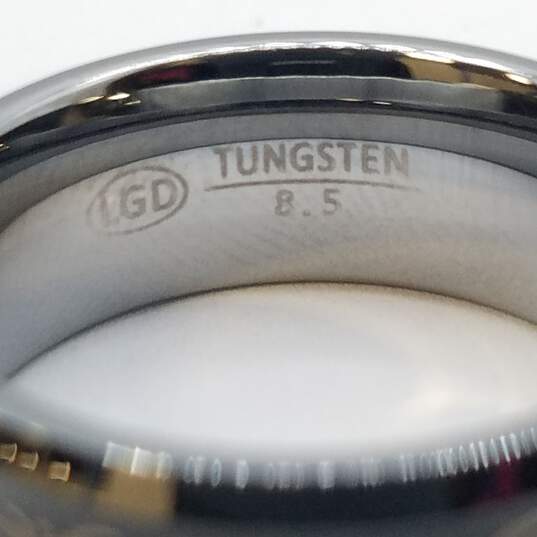 Tungsten Silver Tone Design Metal 8.5 Sz Rings 11pcs 137.5g image number 3