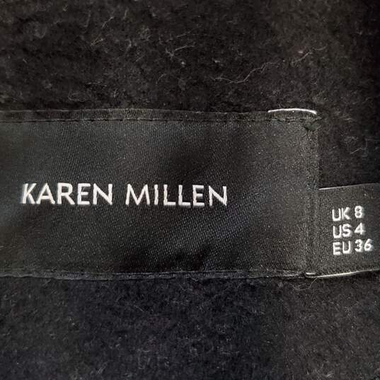 Karen Millen Women Black Coat Sz 4 image number 3