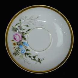 ATQ Late 1800s Haviland Limoges China Floral Teacup & Saucer