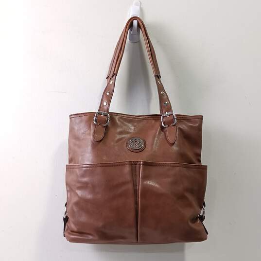 Relic Brown Leather Tote Purse image number 1