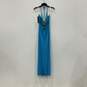 NWT Womens Blue Sleeveless Scoop Neck Front  Slit Evening Maxi Dress Size XS image number 2