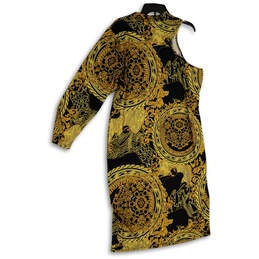 NWT Womens Yellow Black Printed One Shoulder Midi Bodycon Dress Size 18/20 alternative image