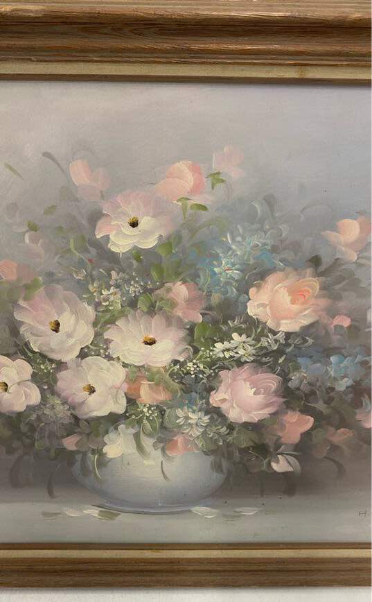 Vintage Original Still Life Floral Painting Artist Signed Oil on canvas image number 5