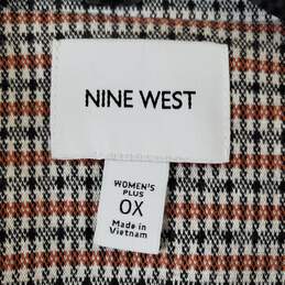 Nine West Women Multicolor Plaid Blazer Sz OX alternative image